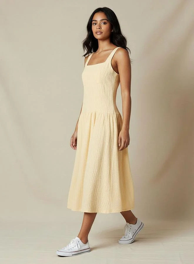 2Xtremz 2Xtremz Textured Women Dress with Square Neck